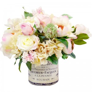 Willa Arlo Interiors Mixed Peony and Hydrangea Centerpiece in French Label Pot WRLO1005